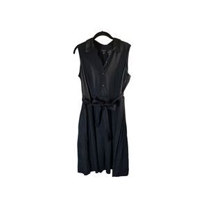 Talbots black stylish pleated sheet every day party dress size 12 P